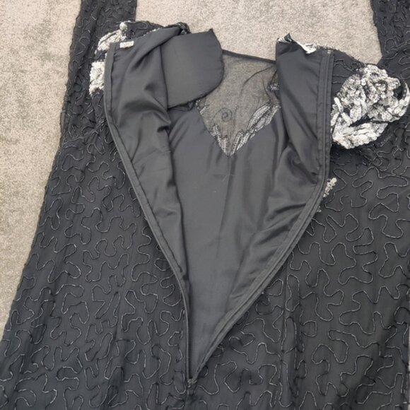 Scala Vintage-Inspired Silk-Blend Evening Dress - 2X - Embroidered Elegance - Picture 14 of 16